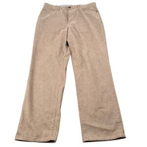 Johnston & Murphy Pima Cotton Spandex Pants 36x30 Regular Fit Brown Modern